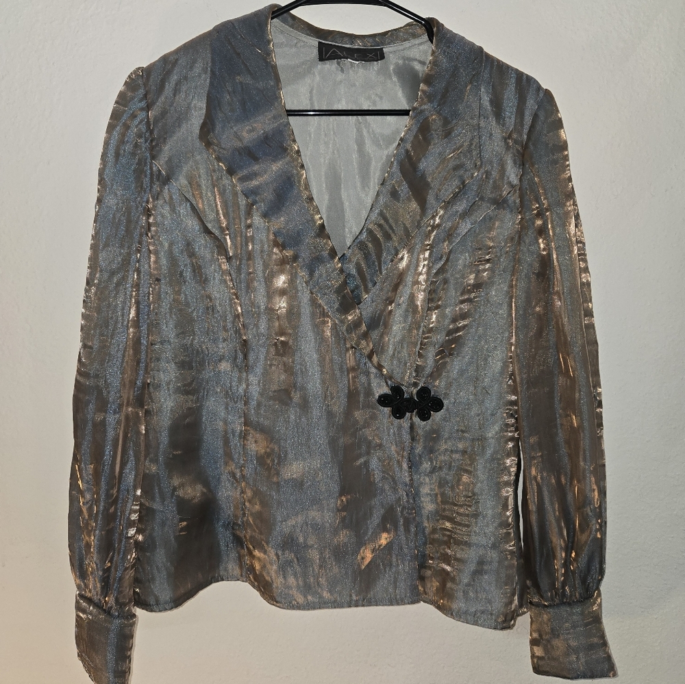 Women's Alex Evening Satin shimmer greeb blazer evening top/jacket/ blazer
